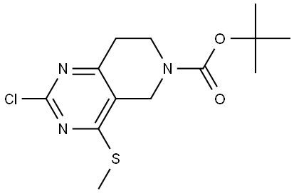 2-氯-4-(甲硫基)-7,8-二氢吡啶并[4,3-d]嘧啶-6(5H)-羧酸叔丁酯 结构式