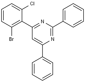 Pyrimidine, 4-(2-bromo-6-chlorophenyl)-2,6-diphenyl- Structure