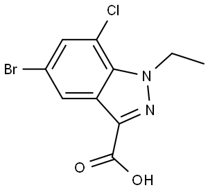 5-Bromo-7-chloro-1-ethyl-1H-indazole-3-carboxylic acid Structure