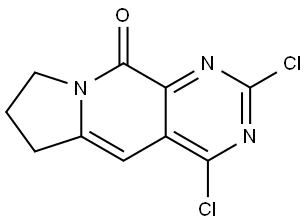 2,4-Dichloro-7,8-dihydropyrimido[4,5-f]indolizin-10(6H)-one Struktur