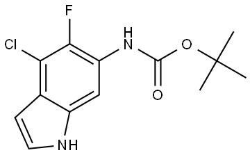 tert-Butyl (4-chloro-5-fluoro-1H-indol-6-yl)carbamate Struktur