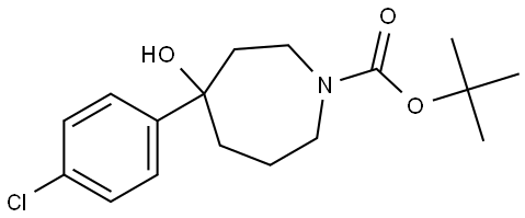 tert-butyl 4-(4-chlorophenyl)-4-hydroxyazepane-1-carboxylate Struktur