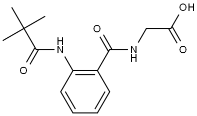 2-[[2-(2,2-dimethylpropanoylamino)benzoyl]amino]acetic acid Struktur