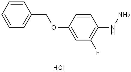 Hydrazine, [2-fluoro-4-(phenylmethoxy)phenyl]-, hydrochloride (1:1) Struktur