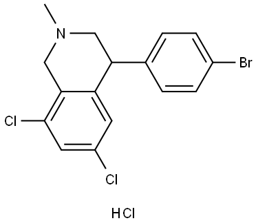 (S)-4-(4-bromophenyl)-6,8-dichloro-2-methyl-1,2,3,4-tetrahydroisoquinoline Struktur