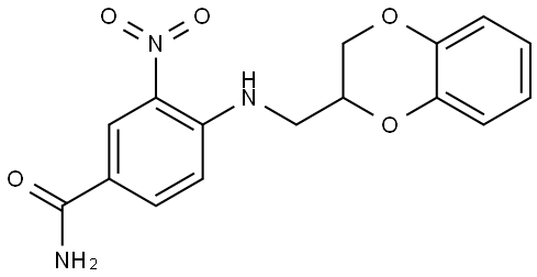Benzamide, 4-[[(2,3-dihydro-1,4-benzodioxin-2-yl)methyl]amino]-3-nitro- Struktur