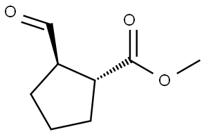 rel-Methyl (1R,2R)-2-formylcyclopentane-1-carboxylate Struktur