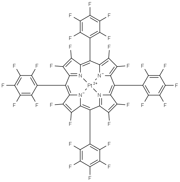 Platinum, [2,3,7,8,12,13,17,18-octafluoro-5,10,15,20-tetrakis(pentafluorophenyl)-21H,23H-porphinato(2-)-κN21,κN22,κN23,κN24]-, (SP-4-1)- Structure