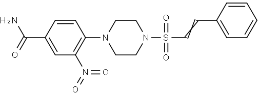 Benzamide, 3-nitro-4-[4-[(2-phenylethenyl)sulfonyl]-1-piperazinyl]- Struktur