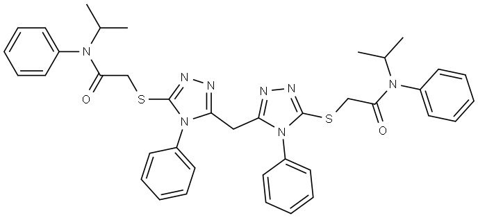 N-ISOPROPYL-2-({5-[(5-{[2-(ISOPROPYLANILINO)-2-OXOETHYL]SULFANYL}-4-PHENYL-4H-1,2,4-TRIAZOL-3-YL)METHYL]-4-PHENYL-4H-1,2,4-TRIAZOL-3-YL}SULFANYL)-N-PHENYLACETAMIDE|