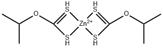 ビス[(イソプロピルオキシ)(チオカルボニル)チオ]亜鉛 化学構造式