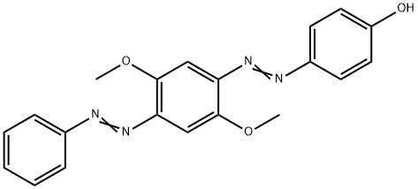 4-[[2,5-二甲氧基-4-(苯基偶氮)苯基]偶氮]苯酚 结构式