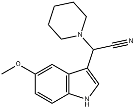 2-(5-methoxy-1H-indol-3-yl)-2-(piperidin-1-yl)acetonitrile Structure