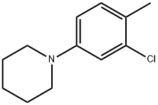 1-(3-クロロ-4-メチルフェニル)ピペリジン 化学構造式