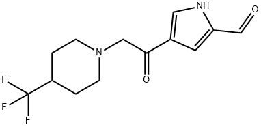 4-{2-[4-(三氟甲基)哌啶基]乙酰基}-1H-吡咯-2-甲醛, 1000339-90-1, 结构式