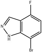 7-ブロモ-4-フルオロ-1H-インダゾール 化学構造式