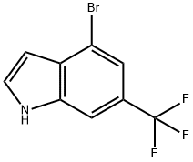 4-溴-6-三氟甲基-1H 吲哚 结构式