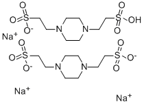 哌嗪-N,N'-二(2-乙磺酸)倍半钠盐 结构式