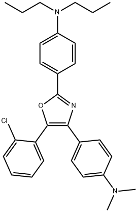 2-[4-(ジプロピルアミノ)フェニル]-4-[4-(ジメチルアミノ)フェニル]-5-(2-クロロフェニル)オキサゾール 化学構造式