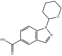 1-(四氢-2H-吡喃-2-基)-1H-吲唑-5-羧酸, 1000576-28-2, 结构式