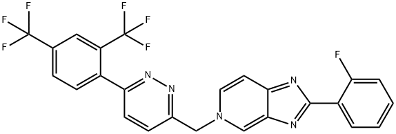 5-((6-(2,4-bis(TrifluoroMethyl)phenyl)pyridazin-3-yl)Methyl)-2-(2-fluorophenyl)-5H-iMidazo[4,5-c]pyridine Struktur