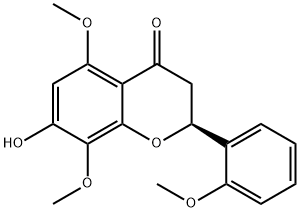 7-ヒドロキシ-2,5,8-トリメトキシフラバノン 化学構造式