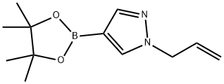 1-アリル-4-(4,4,5,5-テトラメチル-1,3,2-ジオキサボロラン-2-イル)-1H-ピラゾール 化学構造式