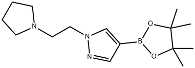 1-(2-(pyrrolidin-1-yl)ethyl)-4-(4,4,5,5-tetramethyl-1,3,2-dioxaborolan-2-yl)-1H-pyrazole Struktur