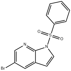 1-ベンゼンスルホニル-5-ブロモ-1H-ピロロ[2,3-B]ピリジン 化学構造式
