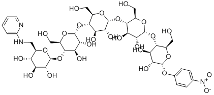 4-NITROPHENYL-6'''''-DEOXY-6'''''-(2-PYRIDYLAMINO)-ALPHA-D-PENTA-(1->4)-GLUCOPYRANOSIDE 化学構造式