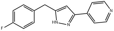 4-[5-(4-Fluorobenzyl)-1H-pyrazol-3-yl]pyridine Struktur