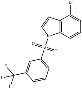 4-bromo-1-{[3-(trifluoromethyl)phenyl]sulfonyl}-1H-indole,1001394-81-5,结构式
