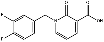 1-(3,4-二氟苄基)-2-氧代-1,2-二氢吡啶-3-羧酸, 1001413-01-9, 结构式