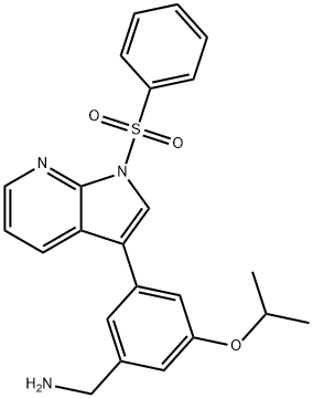 BenzeneMethanaMine, 3-(1-Methylethoxy)-5-[1-(phenylsulfonyl)-1H-pyrrolo[2,3-b]pyridin-3-yl]- Struktur