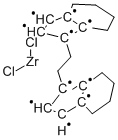 rac-乙烯双(4,5,6,7-四氢-1-茚基)二氯化锆 结构式
