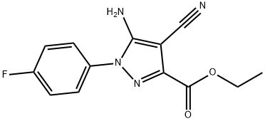 Ethyl5-amino-4-cyano-1-(4-fluorophenyl)pyrazole-3-carboxylate Structure