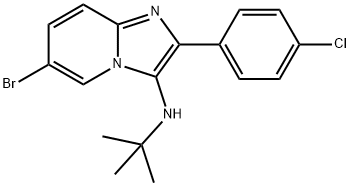 6-bromo-N-tert-butyl-2-(4-chlorophenyl)
imidazo[1,2-a]pyridin-3-amine,1001736-32-8,结构式