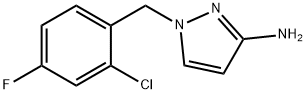 1-(2-氯-4-氟苄基)吡唑-3-胺, 1001757-50-1, 结构式
