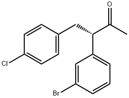(S)-3-(3-溴苯基)-4-(4-氯苯基)丁-2-酮, 1002752-54-6, 结构式
