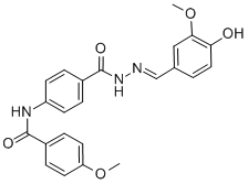 p-(p-Methoxybenzamido)benzoic acid 2-(4-hydroxy-3-methoxybenzylidene)h ydrazide Structure