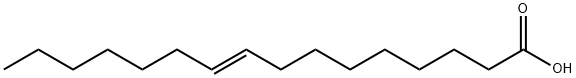 (9E)-9-ヘキサデセン酸 化学構造式