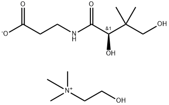 2-hydroxyethyltrimethylammonium (R)-N-(2,4-dihydroxy-3,3-dimethyl-1-oxobutyl)-beta-alaninate Struktur