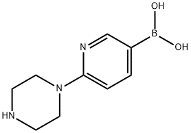 2-ピペラジノピリジン-5-ボロン酸 化学構造式