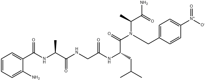 2-aminobenzoylalanyl-glycyl-leucyl-alanyl-4-nitrobenzylamide, 100307-95-7, 结构式