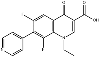 1-エチル-6,8-ジフルオロ-1,4-ジヒドロ-4-オキソ-7-(4-ピリジニル)-3-キノリンカルボン酸 化学構造式