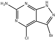3-溴-4-氯-1H-吡唑并[3,4-D]嘧啶-6-胺 结构式