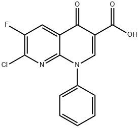 7-CHLORO-6-FLUORO-4-OXO-1-PHENYL-1,4-DIHYDRO-[1,8]NAPHTHYRIDINE-3-CARBOXYLIC ACID Structure