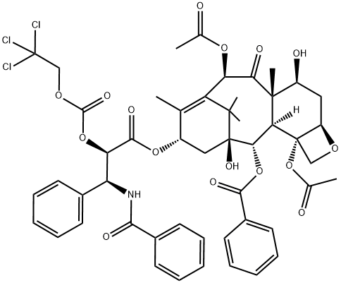 (αR,βS)-β-(BenzoylaMino)-α-[[(2,2,2-trichloroethoxy)carbonyl]oxy]-benzenepropanoic Acid (2aR,4S,4aS,6R,9S,11S,12S,12aR,12bS)-6,12b-Bis(acetyloxy)-12-(benzoyloxy)-2a,3,4,4a,5,6,9,10,11,12,12a,12b-dodeca 化学構造式