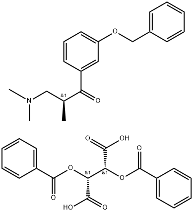 3-(Dimethylamino)-1-(3-benzyloxyphenyl)-2S-methyl-1-propanone Dibenzoyl Tartrate Structure