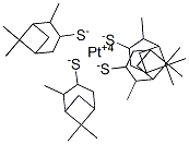 platinum(4+) 2,6,6-trimethylbicyclo[3.1.1]heptane-3-thiolate 结构式